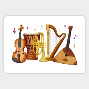 Music Instruments Illustration Magnet